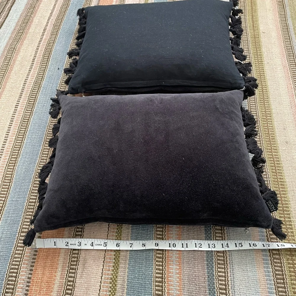Eight Mood Black Rectangular Accent Pillow